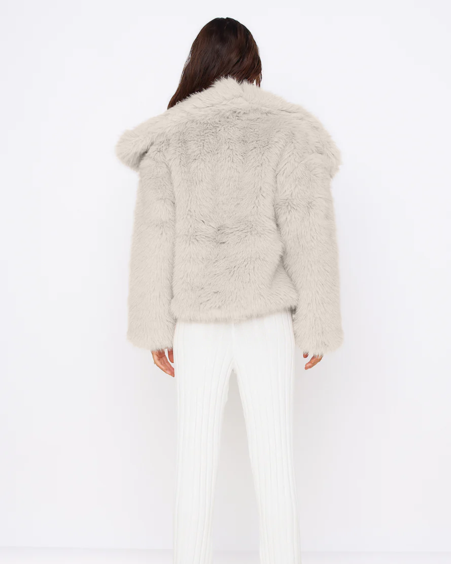 Arctic White Luxe Faux Fur Coat