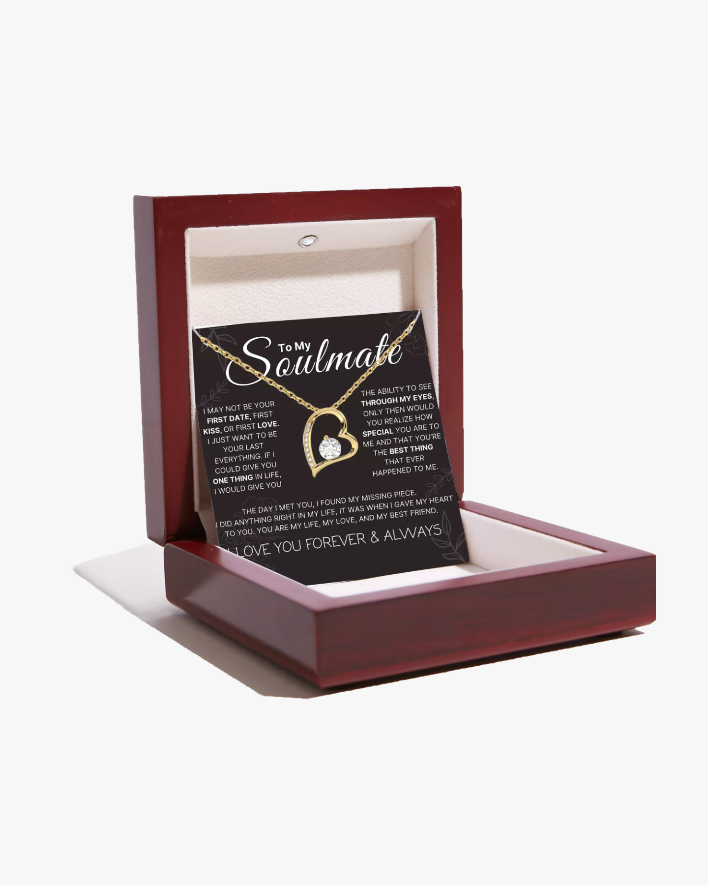 LED Necklace with SoulMate Display Box | Romantic Gift for Her - Perfect for Valentine's Day, Anniversaries & Birthdays