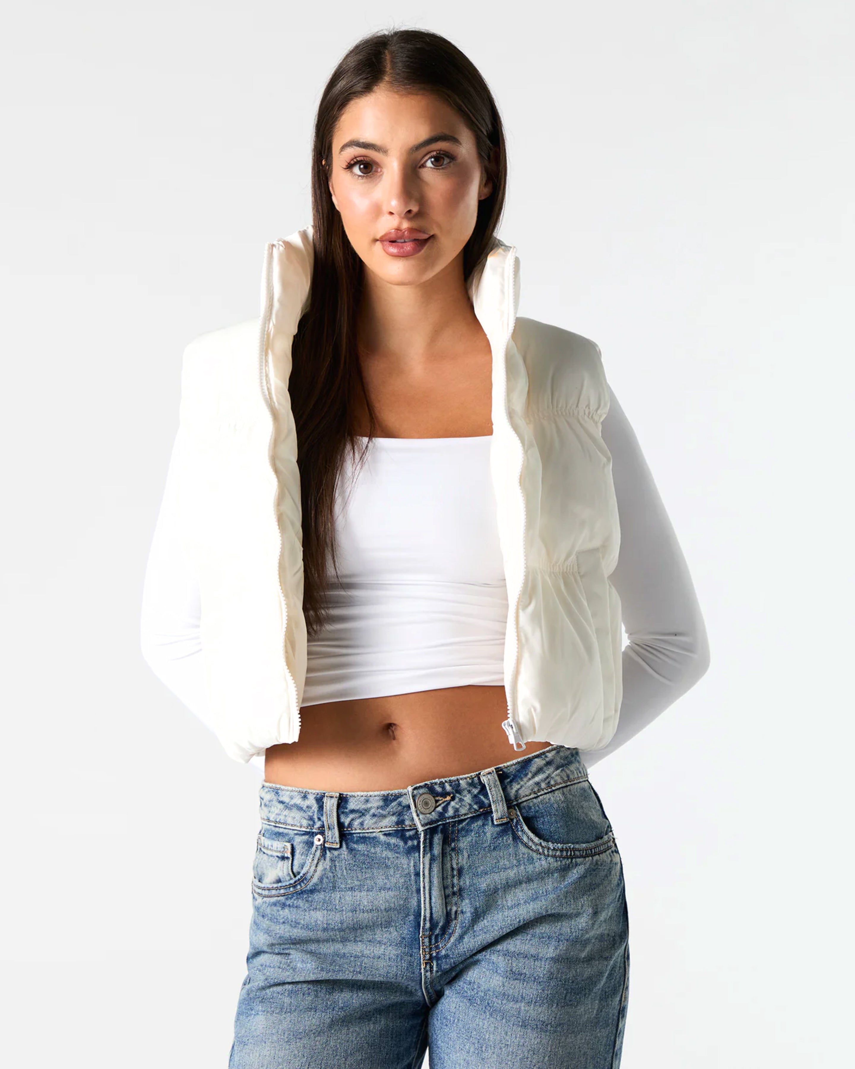 Snowbound White Puffer Vest