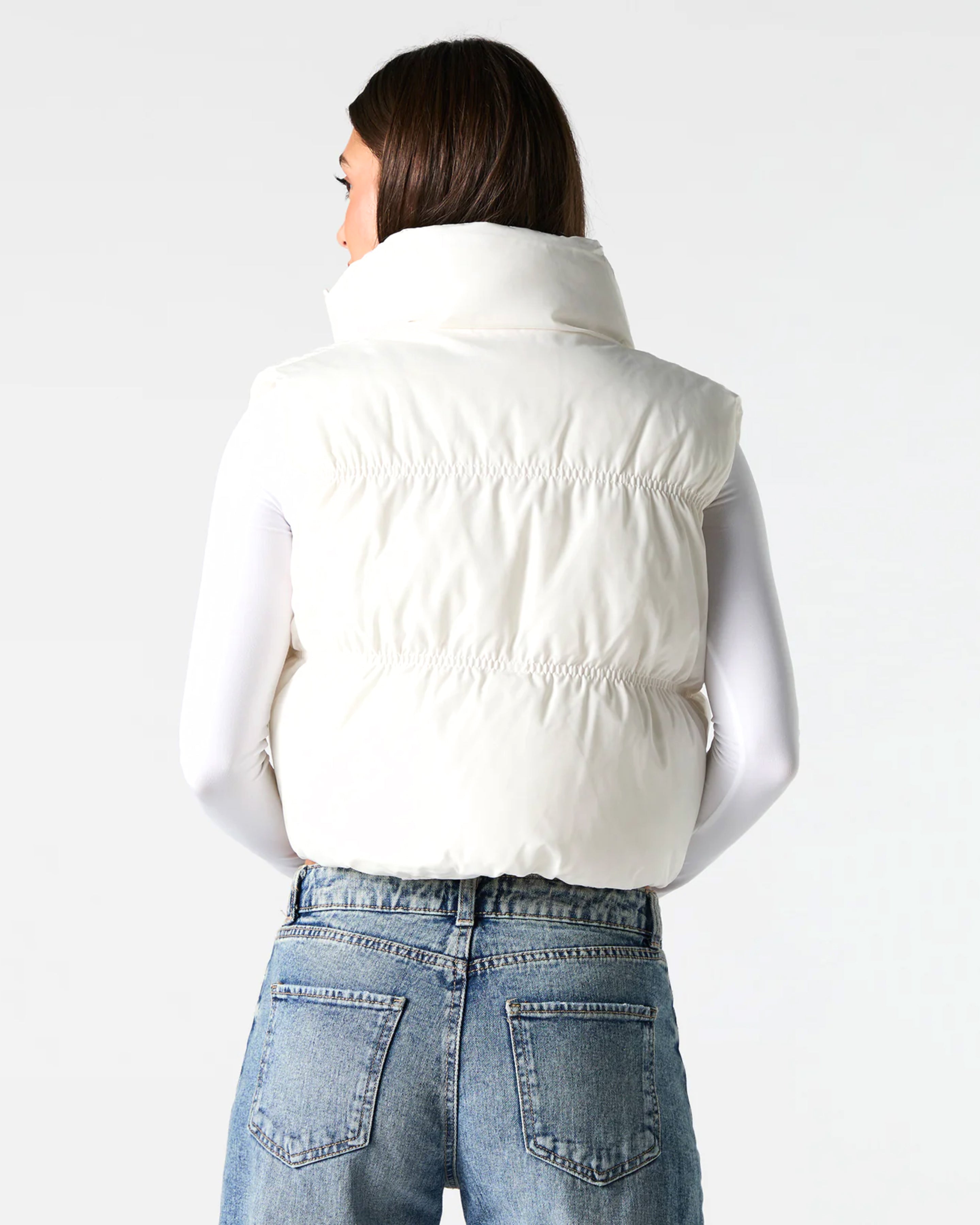 Snowbound White Puffer Vest