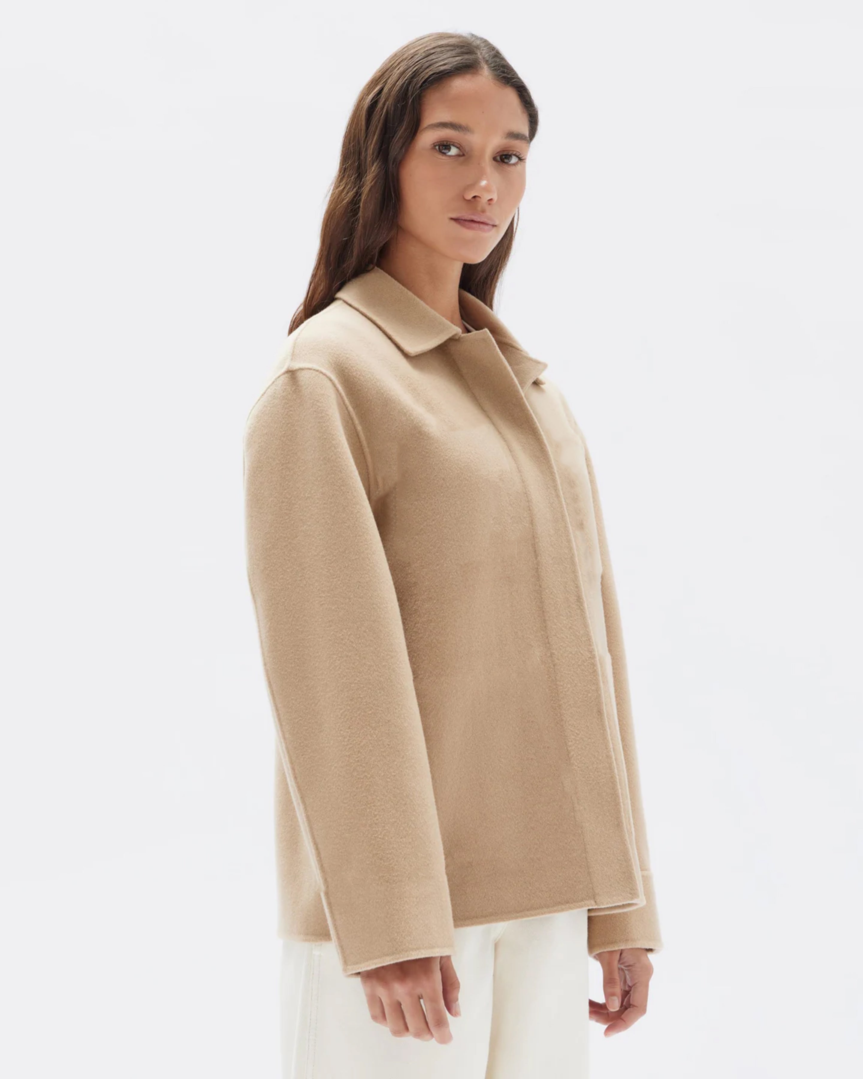 Elegant Single-Breasted Woolen Lapel Coat with Pockets